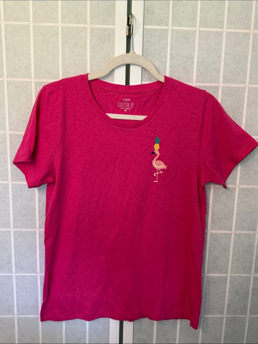 J. Crew Hot Pink Flamingo Collector Tee Size M